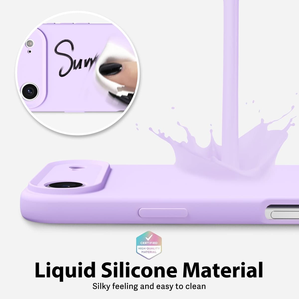 oakxco for iPhone 17 Pro Max Phone Case Liquid Silicone, Cute Thin Slim Grip Soft Rubber Gel for Women Men, Smooth Matte TPU Plain Solid Color Girly Simple Case with Camera Cover, Light Pink — view 1759