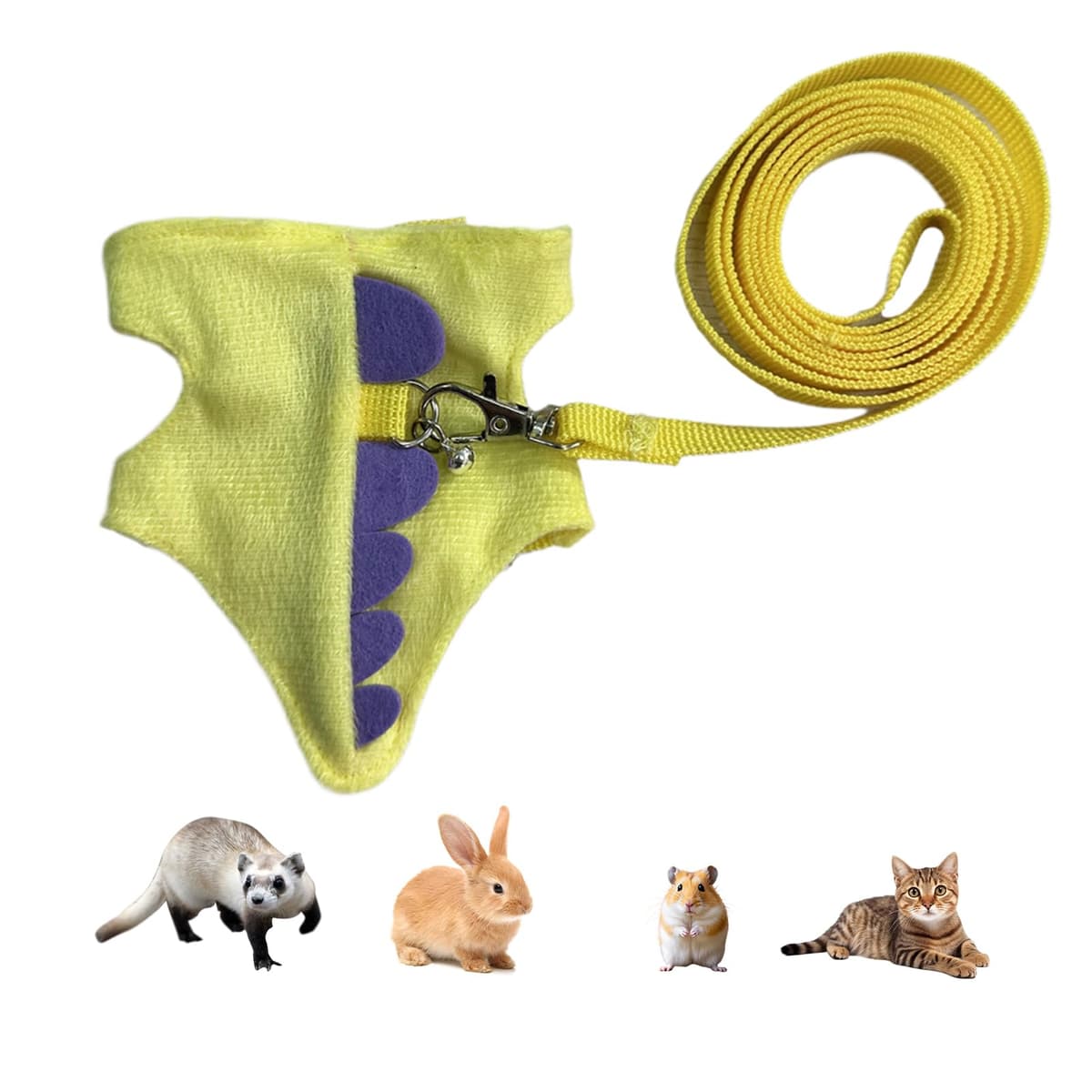Arnés de hurón ajustable para mascotas pequeñas | Juego de chaleco suave para conejo, conejillo de indias, gatito, chinchilla, correa ligera de entrenamiento al aire libre para aventuras diarias