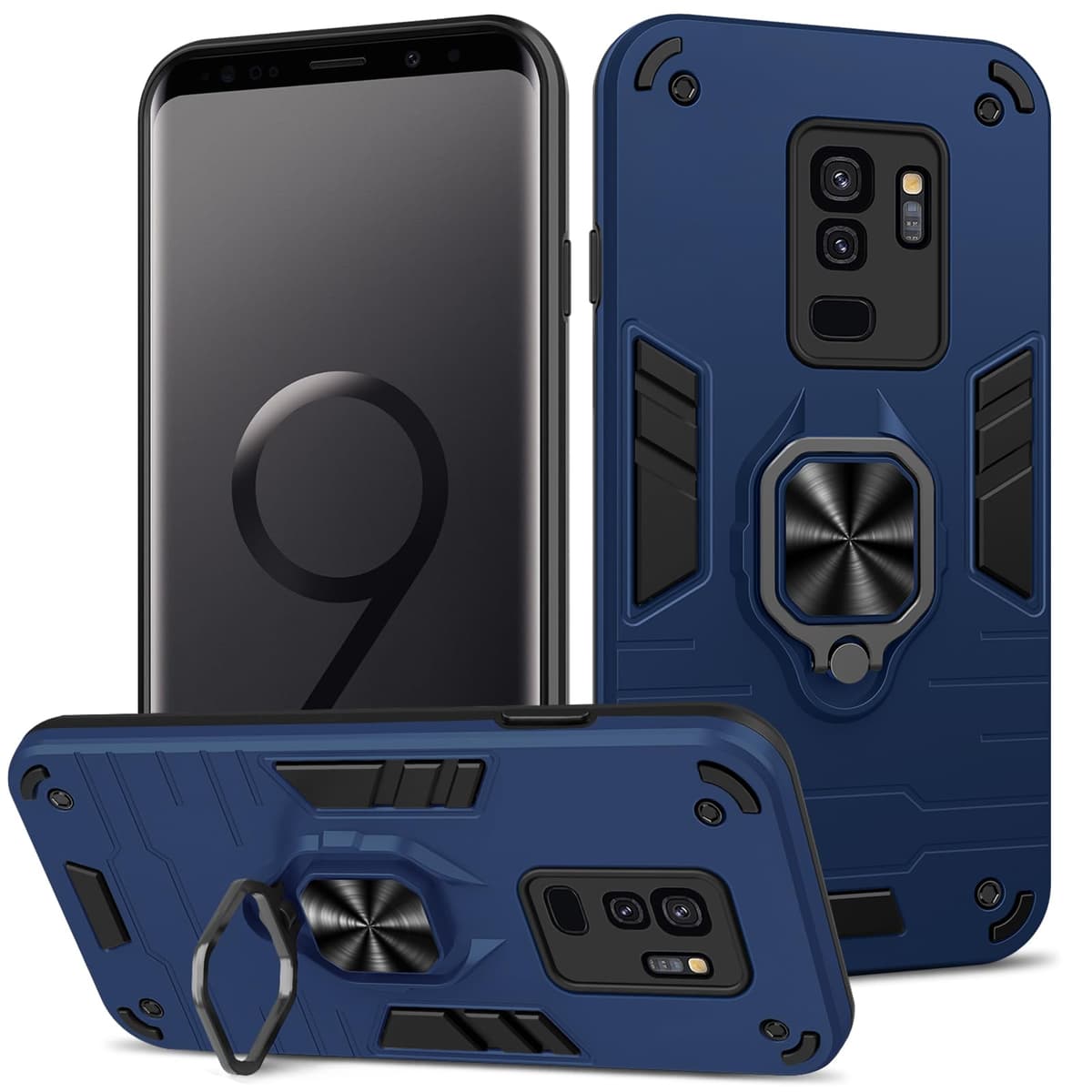 Funda para CMF Phone 2 Pro, Carcasa Antigolpes con Soporte anular metálico, Case Protectora de Grado Militar, Negro — view 91