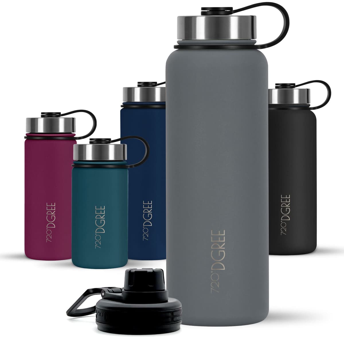 720°DGREE Botella Agua Termo Acero Inoxidable “noLimit“ – 410ml, 530ml, 710ml, 950ml, 1200ml - Sin BPA Free, Antigoteo y Prueba de Fugas - Frasco térmico, Cantimplora Aislada +Cubierta Deportes Gratis — view 9