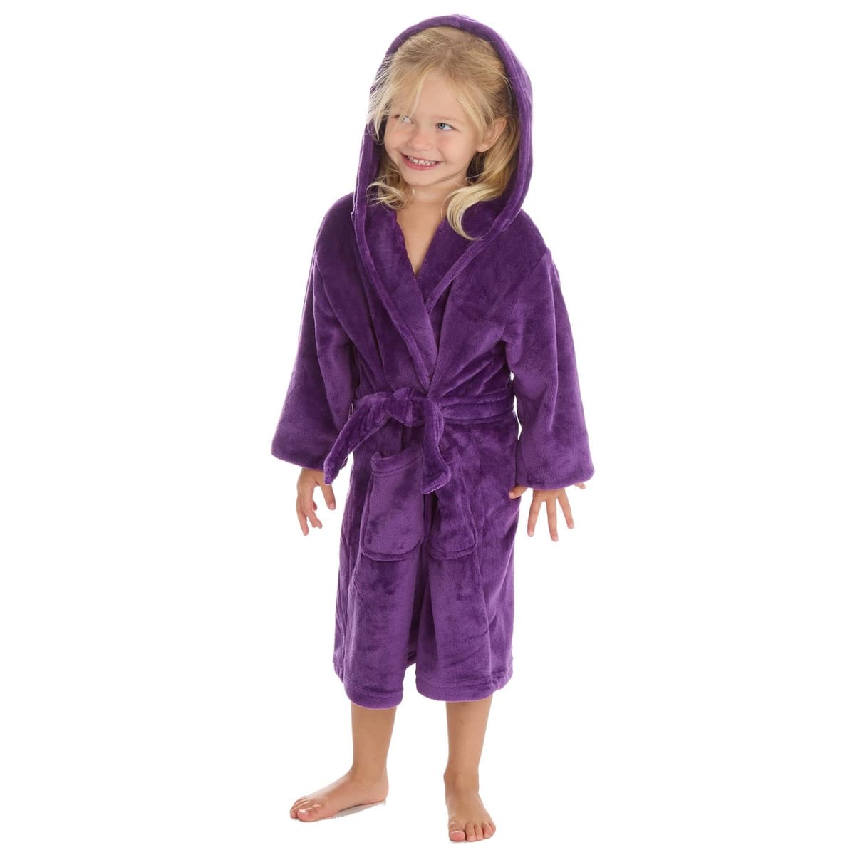 Baby Robe Dressing Gown - Super Soft Plush Fleece Bathrobe - For Baby Boy and Girl - Gift for Newborn to 6 Years - Consists Of Snuggle Hood, 2 Large Pockets and Secure Waist Tie — view 5