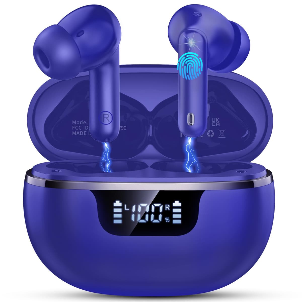 Auriculares Inalambricos Bluetooth, 2026 Cascos Inalambricos Bluetooth 5.4 HiFi Estéreo, 45 Horas Auriculares inalámbricos con ENC Cancelacion Ruido, IP7 Impermeable/Pantalla LED/Carga Rápida Tipo-C — view 8