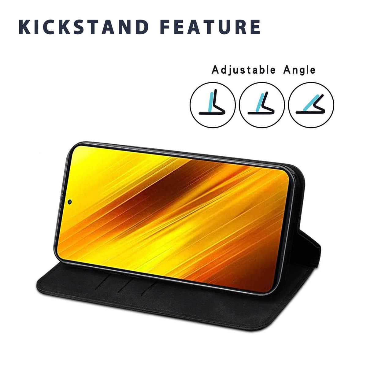 Funda para Xiaomi Poco X3 Pro/Poco X3 NFC/Poco X3, Funda Libro de Cuero con Ranura para Tarjeta, Wallet Flip Caso Carcasa para Xiaomi Poco X3 Pro/Poco X3 NFC/Poco X3 (Negro) — view 6