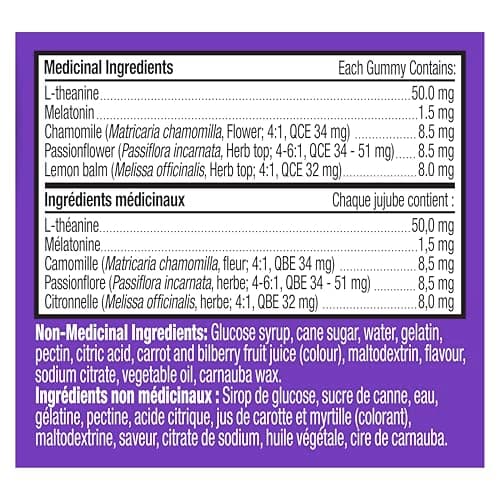 OLLY Sleep Gummy Supplement helps promote a healthy sleep cycle Blackberry Zen with melatonin, L-Theanine & botanicals 25 day Supply, 50 gummies — view 5