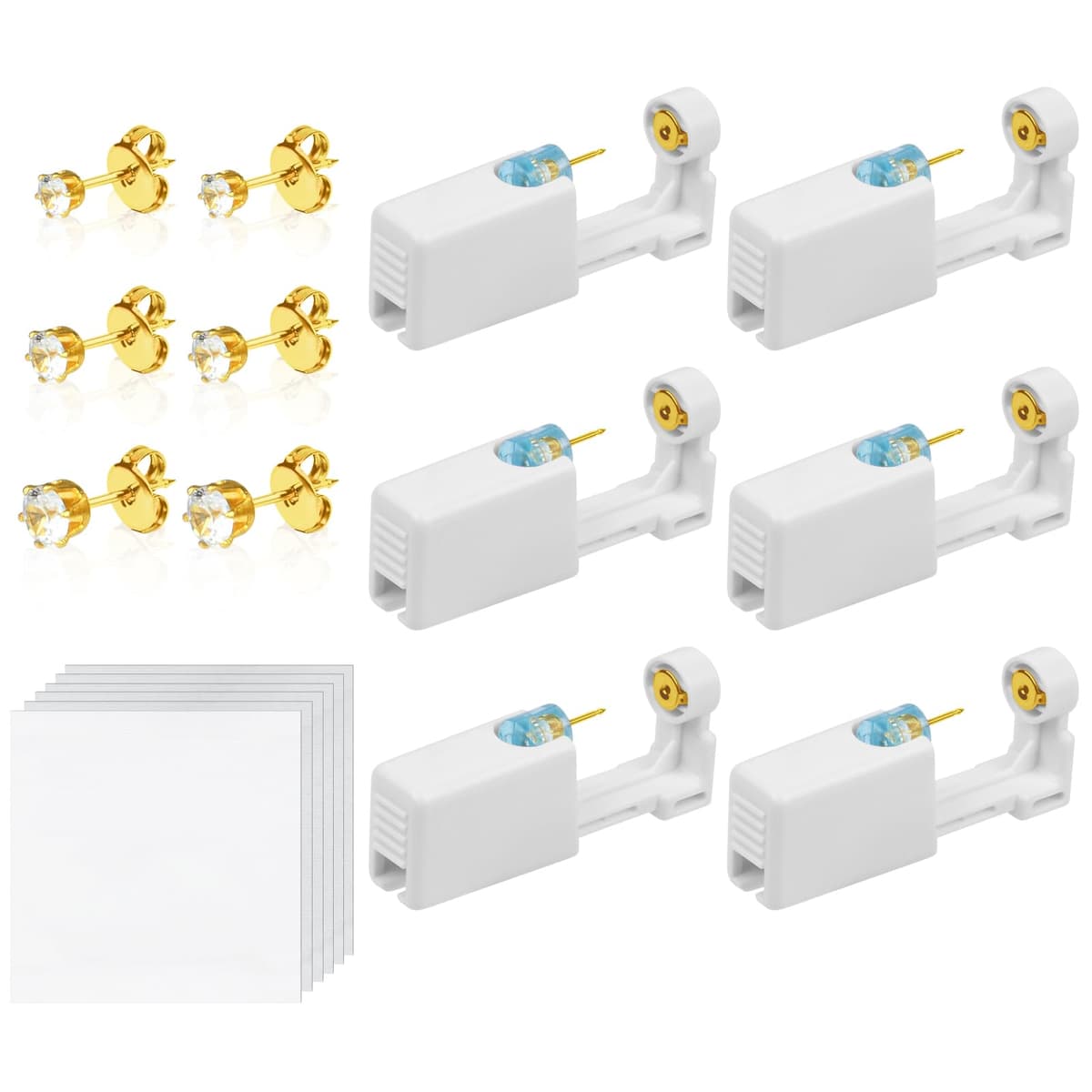 Aucuu Pistolas Desechables para Perforar Orejas, Desechables Herramienta Autoperforante Indolora con Pendientes de Acero Inoxidable, Seguro y Estéril, para Niñas, Mujeres y Hombres