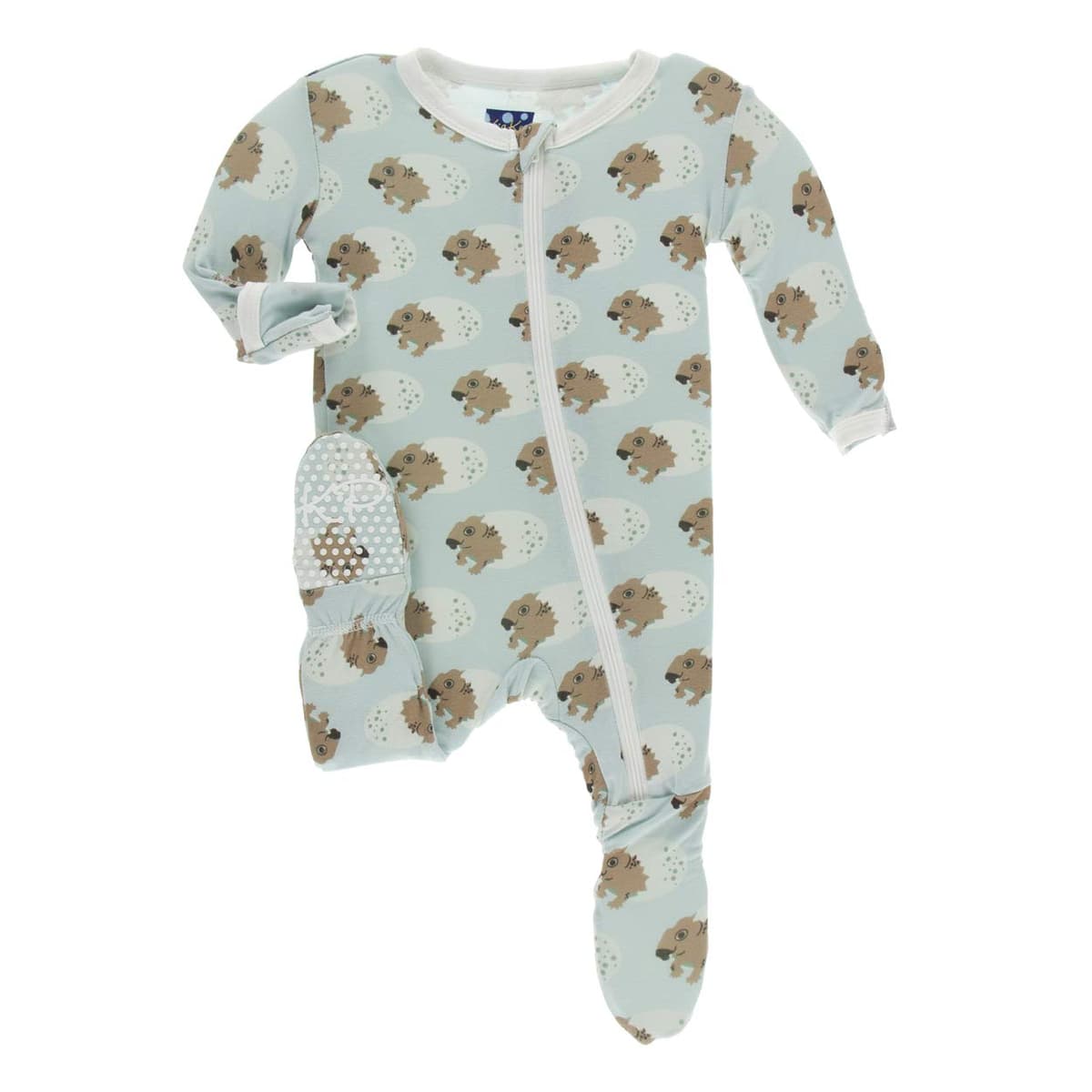 KicKee Pants Little Girls Basic Footie with Zipper - Lotus, 6-9 Months — view 25