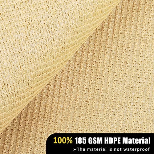 Garden EXPERT 8'x10' Sun Shade Sail Sand Rectangle Canopy Sail Shade Cloth for Patio Garden Outdoor Backyard — view 2