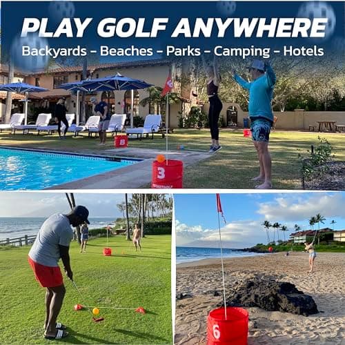 bucketgolf Game The Original Ultimate Backyard Lawn Golf Game for Family, Adults and Kids - Portable 6 Hole Golf Course Play Outdoor, Lawn, Park, Beach, Yard. — view 4