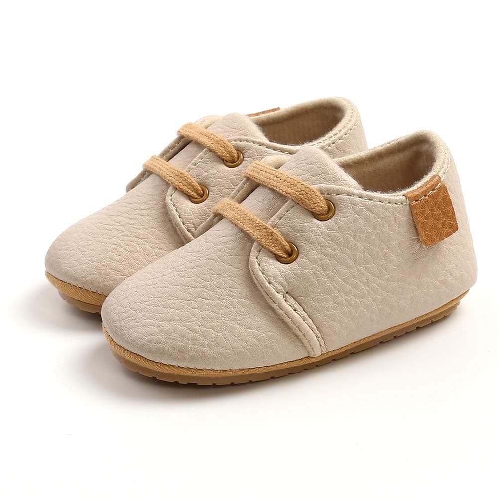 RVROVIC Baby Boys Girls Sneakers Anti-Slip Oxford Loafer Flats Infant Toddler PU Leather Soft Sole Baby Shoes — view 2