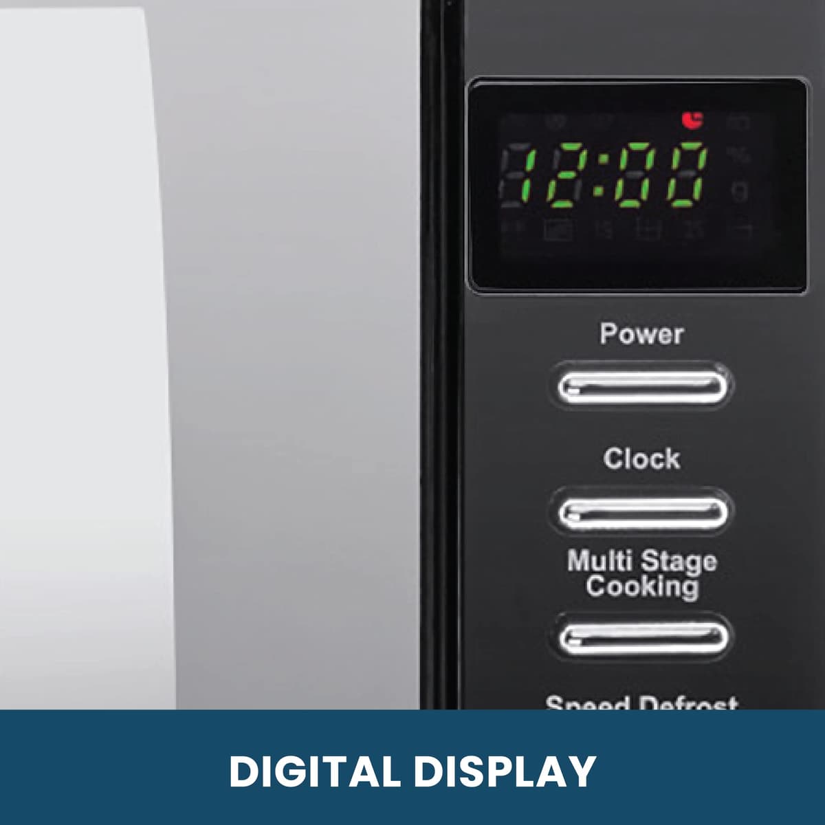 VYTRONIX VY-HMO800 800W Digital Microwave Oven | Freestanding Microwave with 6 Power Levels, Clock & Timer Function | Black Microwave with Mirrored Front, 20 Litre Capacity-hmo800 — view 5
