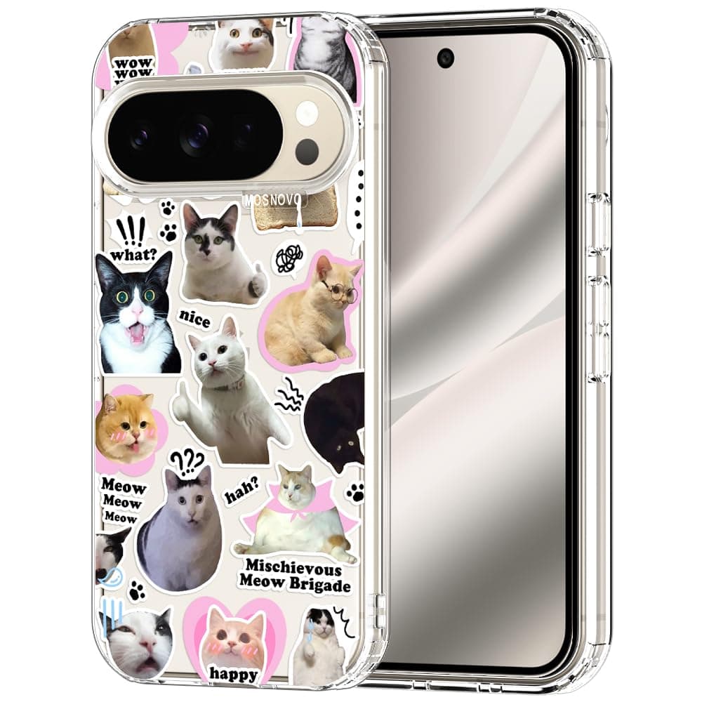 MOSNOVO Case for Google Pixel 9 & Pixel 9 Pro, [Buffertech 6.6ft Military-Grade Drop Protection] [Anti Peel Off Tech] Clear TPU Bumper Phone Case Cover Design - Eucalyptus — view 53