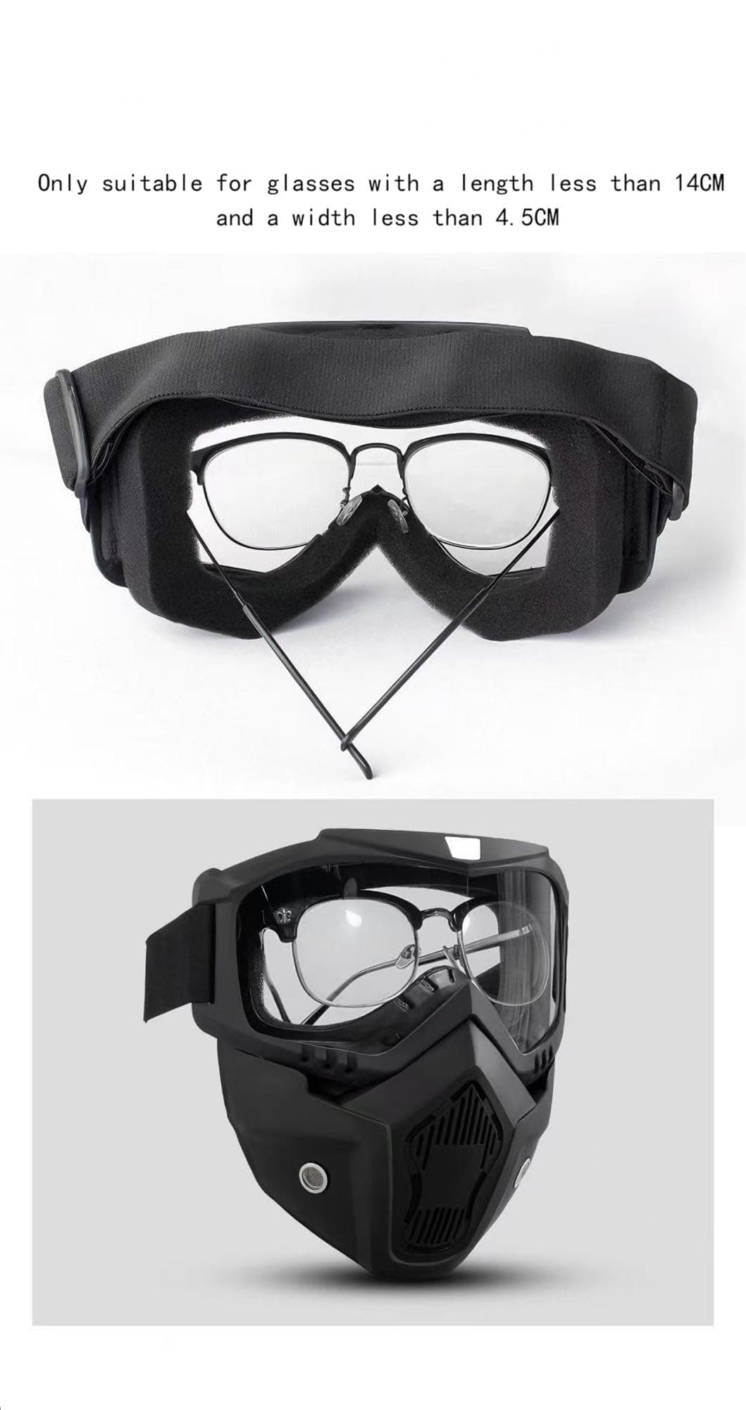 Airsoft,Paintball Full FaceTactical Maske,Mascarillas Extraíbles con Goggles, Para Motocicleta Ciclismo Esquiar Halloween CS Juego Cosplay — view 4
