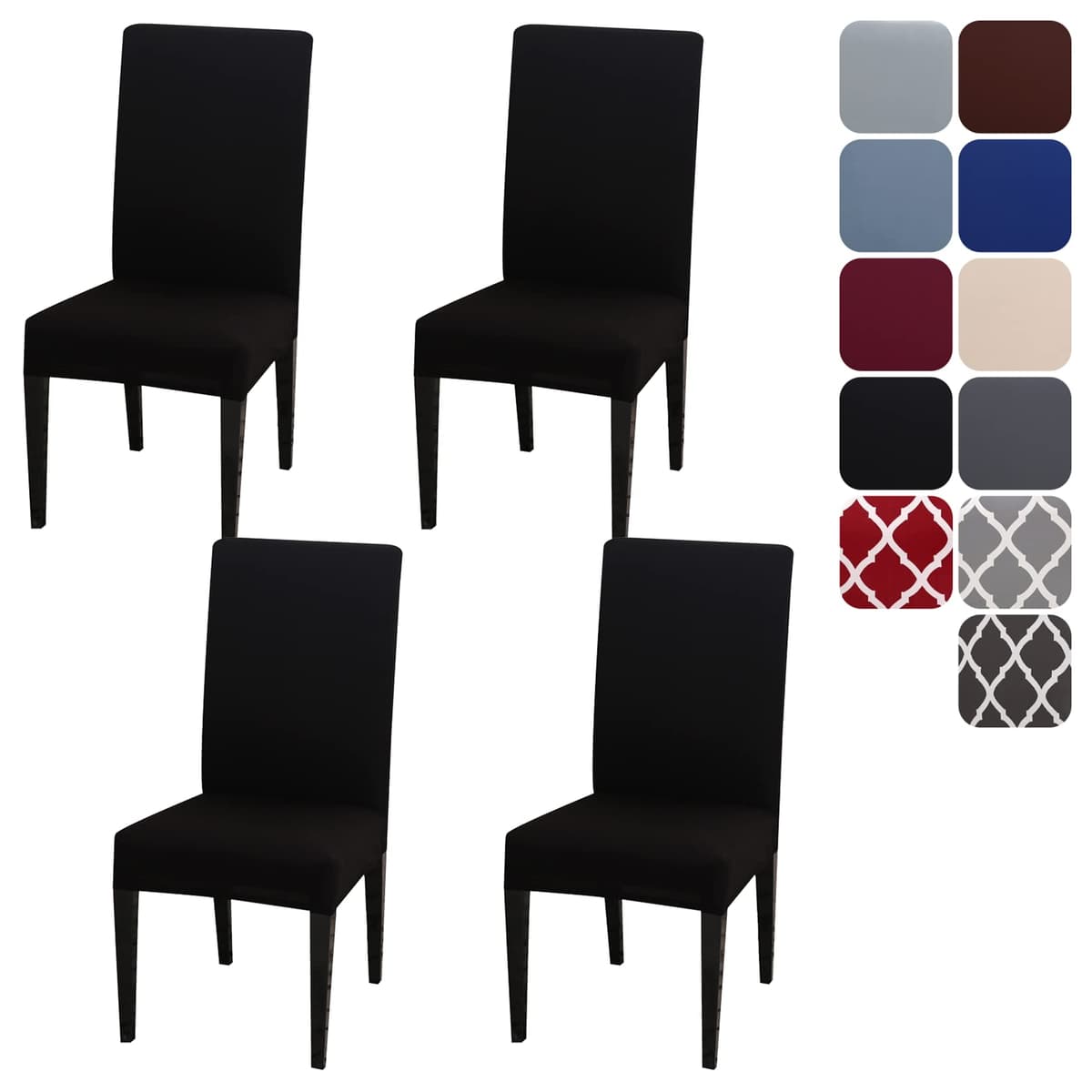 Dining Room Chair Covers Slipcovers Set of 4, Stretch Removable Washable Dining Chair Protector Decoration Cover Seat Slipcover for Hotel, Ceremony, Banquet, Kitchen, Restaurant, Home — view 48