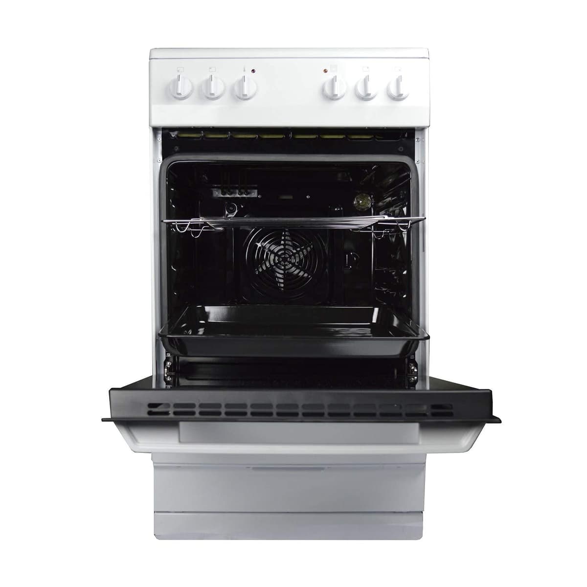 Amica AFC1530WH Freestanding Electric Cooker with Ceramic Hob, Conventional Oven, 50cm wide, White — view 2
