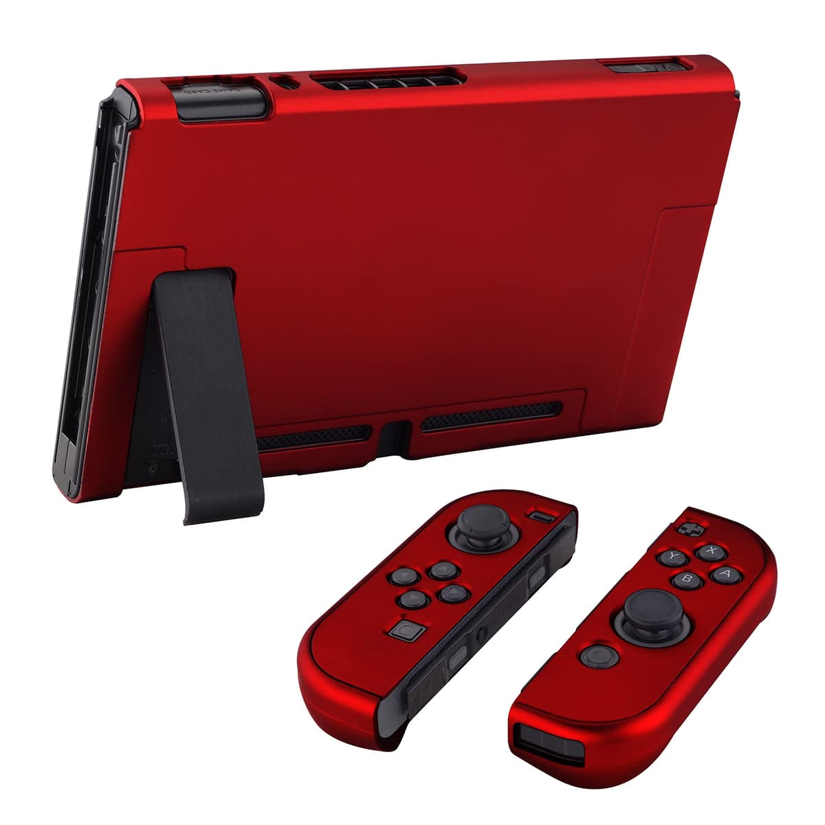eXtremeRate PlayVital Funda Tacto Suave para Nintendo Switch Carcasa Dura Estuche Protector Separable de Joycons Protectora Dockable Cover Cáscara para Control Switch Joycon Consola(Rojo Escarlata) — view 5