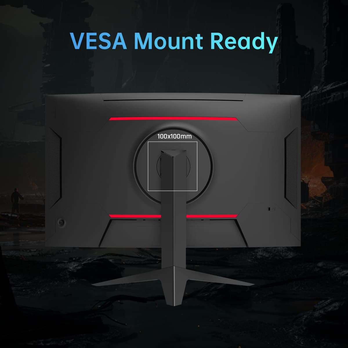 KTC 32 Inch Curved Gaming Monitor, Full HD 1080P@240Hz Monitor, VA 1500R, 1ms, Adaptive Sync, HDR10, HDMI 2.0 / DP1.4, 125% sRGB, VESA, Compatible with Desktop, Laptop, PS5, Xbox, Switch and More — view 7