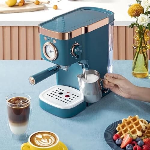 Deluxe Semi-Automatic Coffee Maker with Steam Milk Frother — view 7