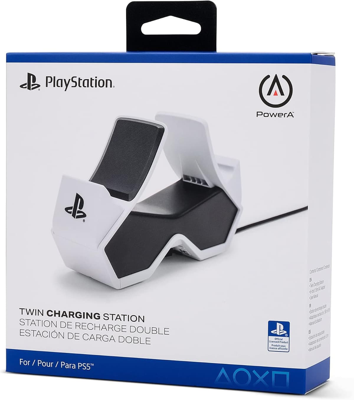 PowerA Twin Charging Station for PS5 Dualsense Wireless Controllers, PlayStation Charging Dock, AC Adaptor with 1.8m Cable, Free the USB Port, LED Light Indicator, Official — view 10