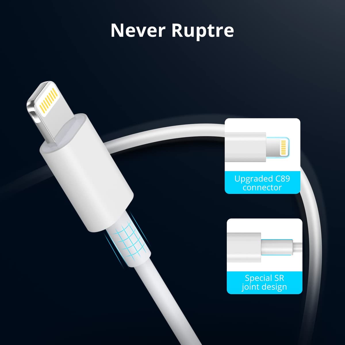 USB C to Lightning Cable 1M [Apple MFi Certified] iPhone Fast Charger Cable USB-C Charging Cord for iPhone 13/12/12 PRO Max/12 Mini/11/11PRO/XS/Max/XR/X/8/8Plus/iPad — view 3