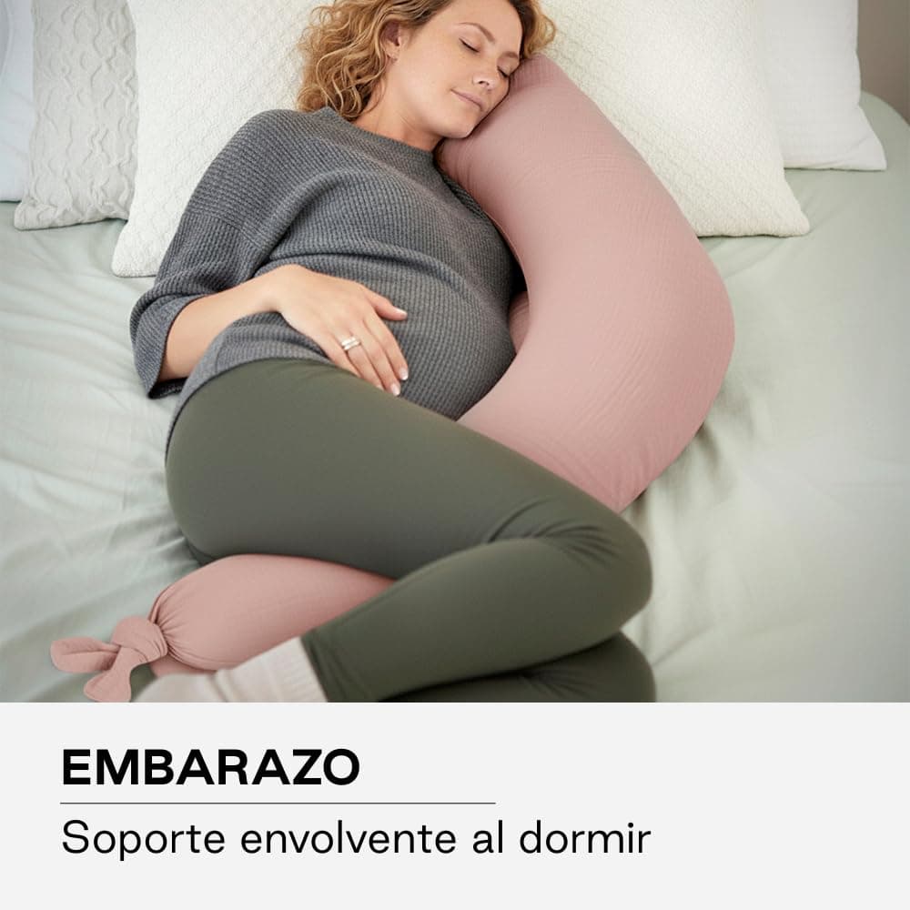 Jané Cojín de Lactancia XXL y Embarazo, Almohada para Dormir y Descanso, Funda 100% Algodón Muselina, Rosa — view 2