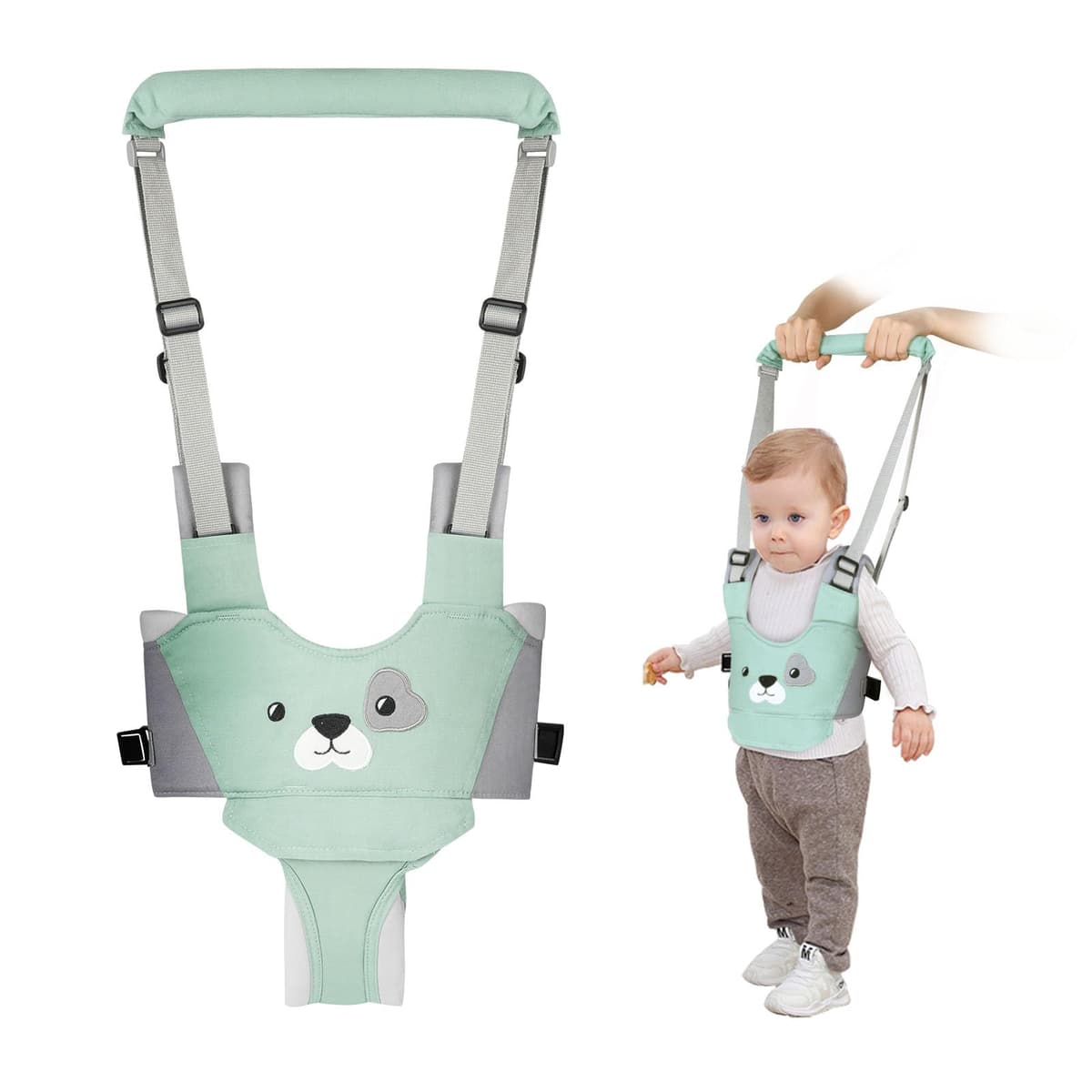 Vicloon Arnés de Seguridad para Caminar Arnes Bebes Ajustable Arnés de Bebe con Hebilla de Seguridad y Calcomanías Mágicas Transpirable Cinturón de Andador para Bebe 7-24 Mes