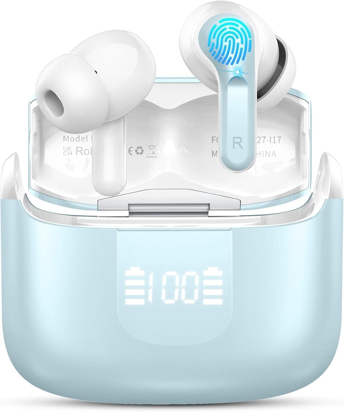Wireless Earbuds, 6D-Stereo 2026 Bluetooth 5.4 Headphones, 50+Hrs Deep Bass Ear Buds, ENC Noise Cancelling Earphones, USB-C Fast Charging, IP-X7 Waterproof Headset Android iOS for Sport Gym Running — view 11