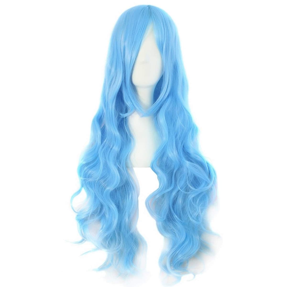 MapofBeauty 24 Pulgada/60 cm Largo Lacio Peluca Con Flequillo Sintética Cabello Heat Resistente Para Fiesta de Cosplay (Rosa Caliente) — view 32