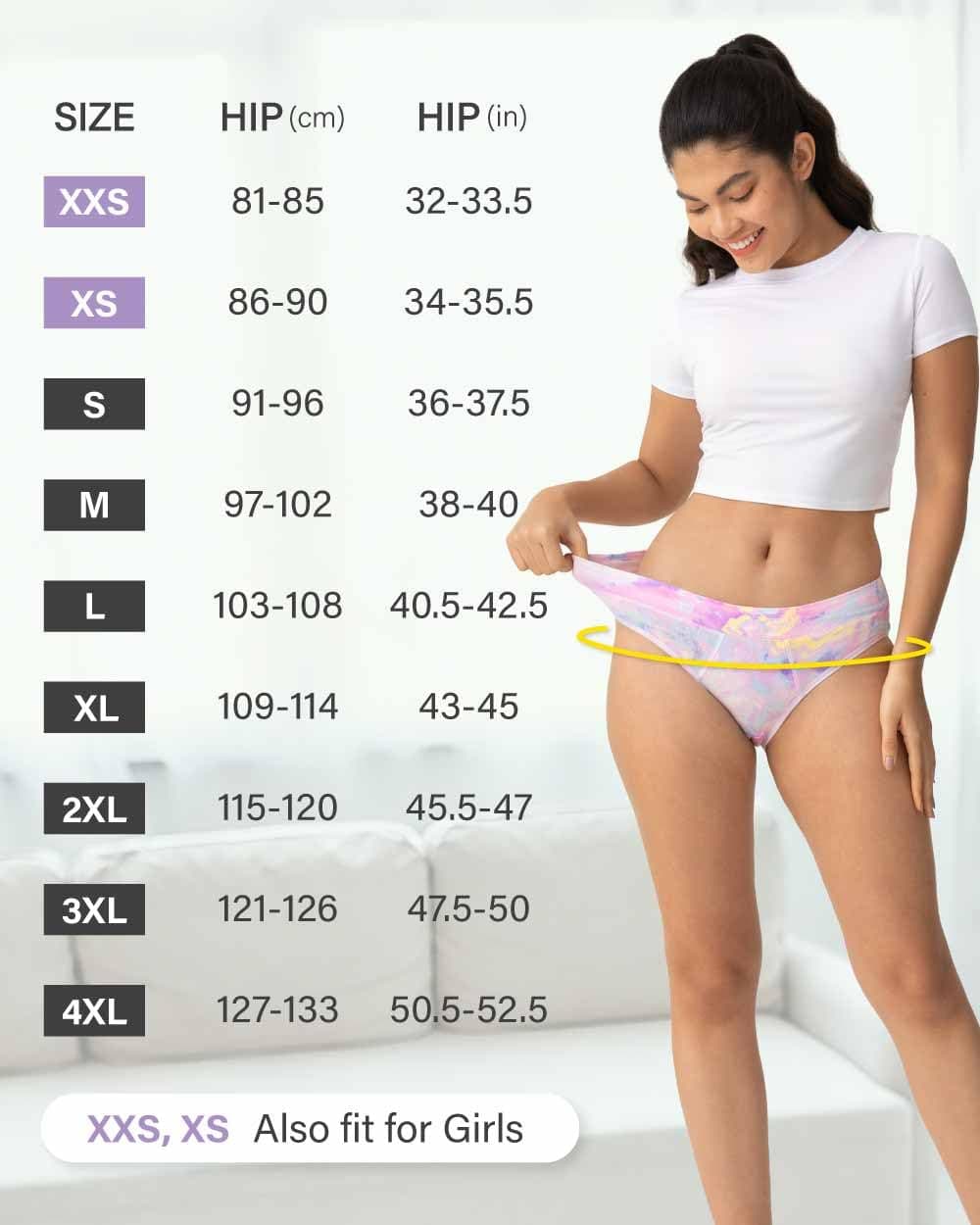 Neione Bragas Menstruales Flujo Moderado Braguitas Hipster Absorbentes de Modal para Mujer Niña — view 6