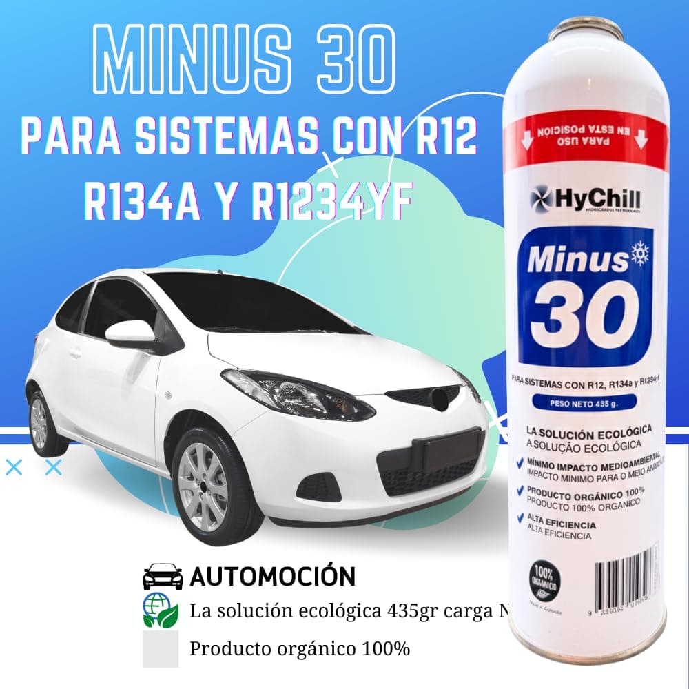 Minus 30 Refrigerante Técnico 995ml 425gr | Gas Ecológico para Aire Acondicionado y Frío Automoción | Alta Eficiencia Uso Profesional (1 ENVASE + LLAVE) — view 2