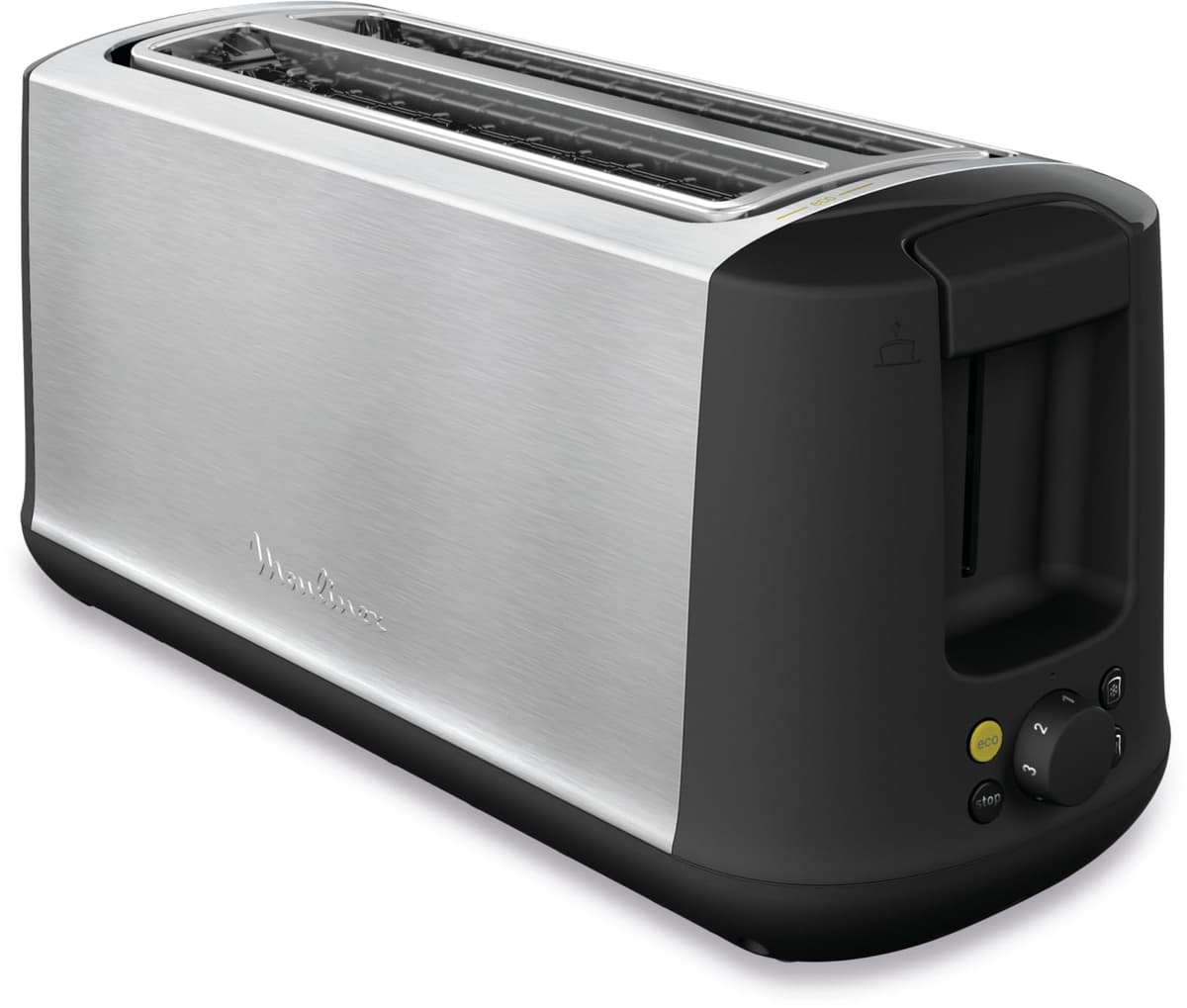 Moulinex Principio LS160111 - Tostadora de una ranura larga de 25 cm, bandeja recoge-migas con 7 niveles de tueste, modo de descongelación y botón apagado, para gran variedad de pan, Color Blanca — view 4