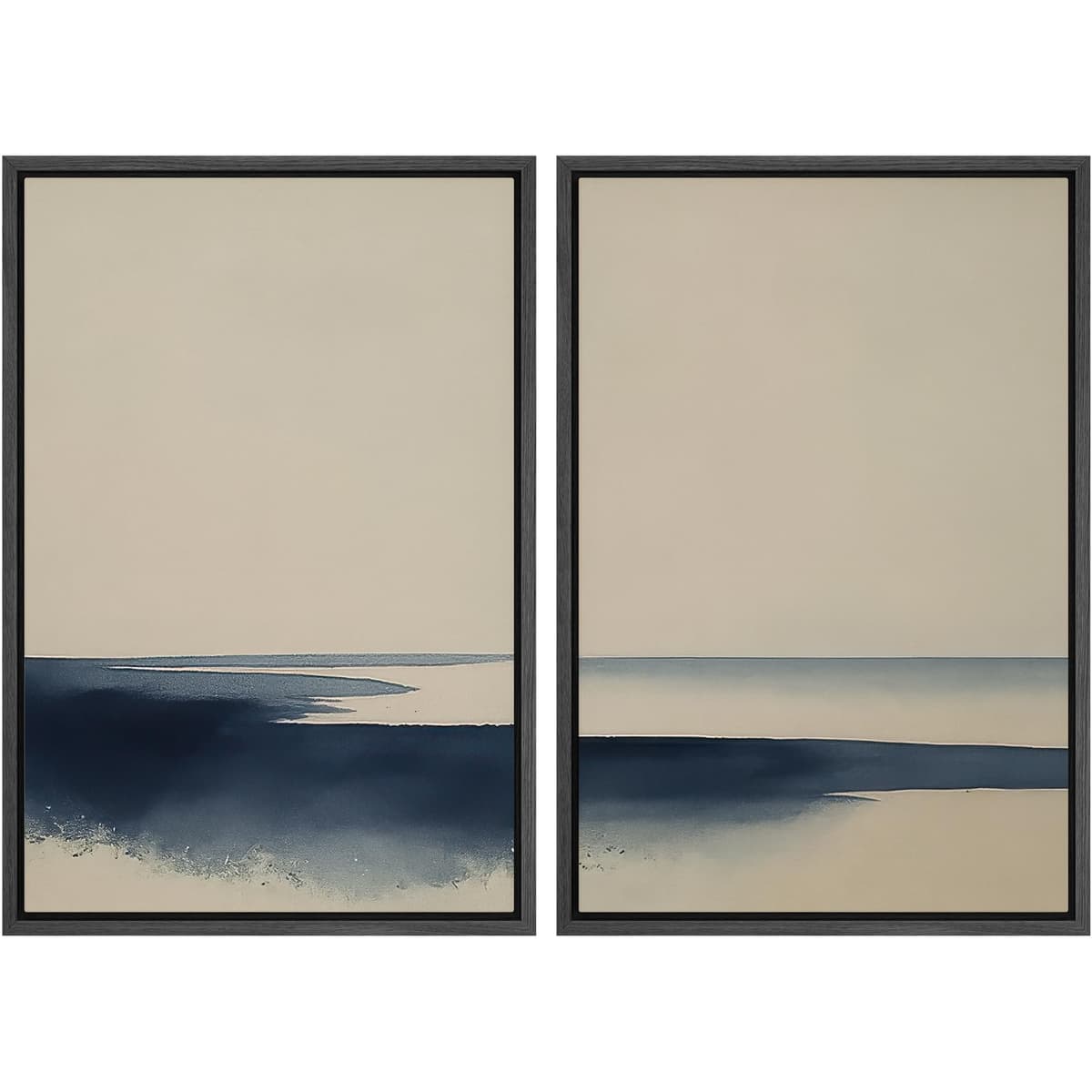 MUDECOR Framed Canvas Print Wall Art Set Watercolor Pastel Duotone Tan Landscape Abstract Shapes Illustrations Modern Art Decorative Contemporary for Living Room, Bedroom, Office - 24"x36"x2 Natural — view 113