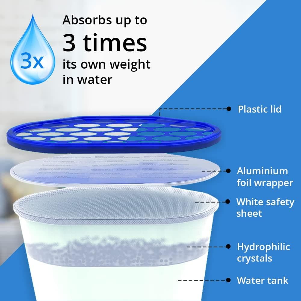ANSIO Dehumidifier Disposable Pack of 10 Room Moisture Absorber Condensation Remover De Humidifiers for Damp, Mould in Home, Bathroom, Window, House, Kitchen, Wardrobe, Bedroom Interior Moisture Traps — view 3