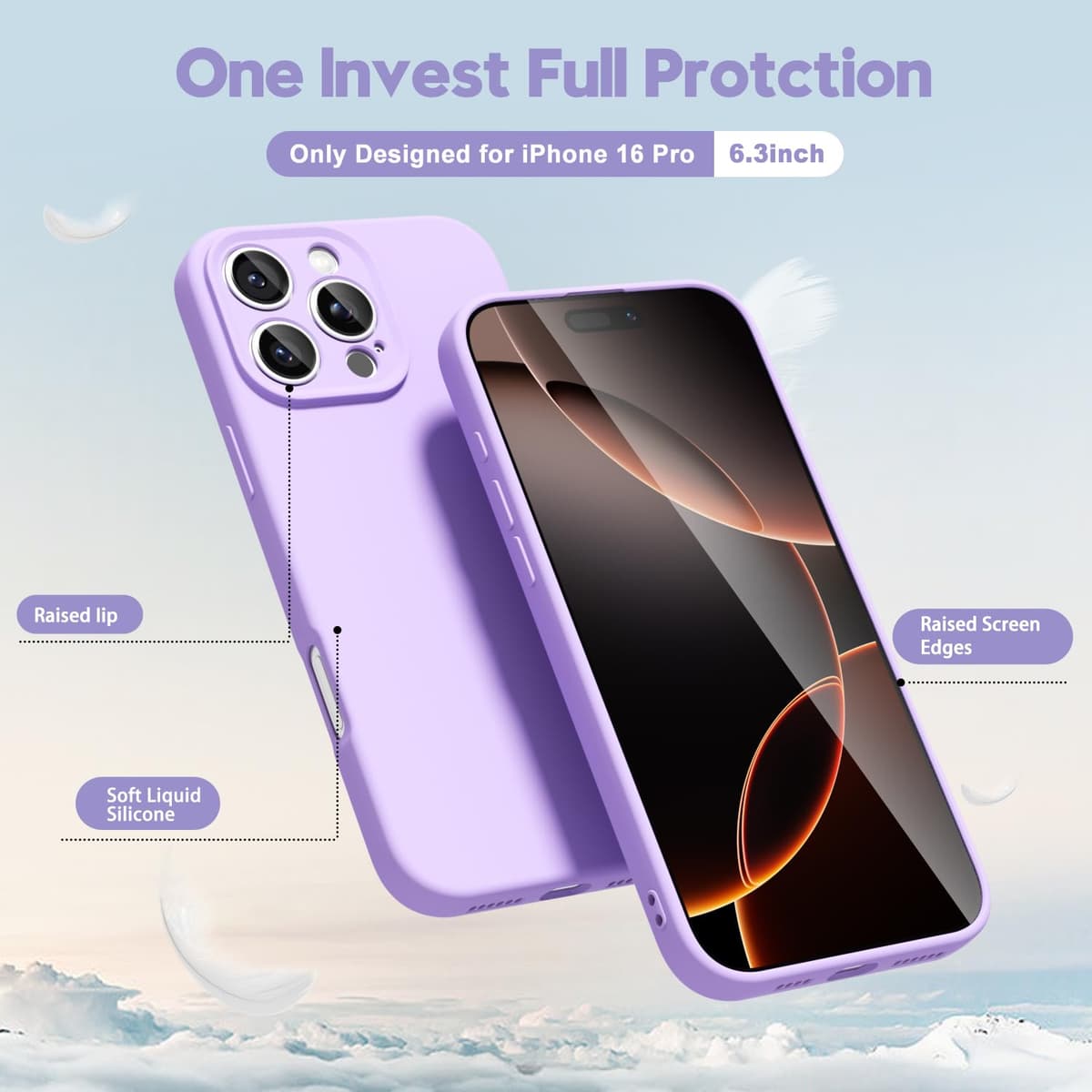 oakxco for iPhone 17 Pro Max Phone Case Liquid Silicone, Cute Thin Slim Grip Soft Rubber Gel for Women Men, Smooth Matte TPU Plain Solid Color Girly Simple Case with Camera Cover, Light Pink — view 448