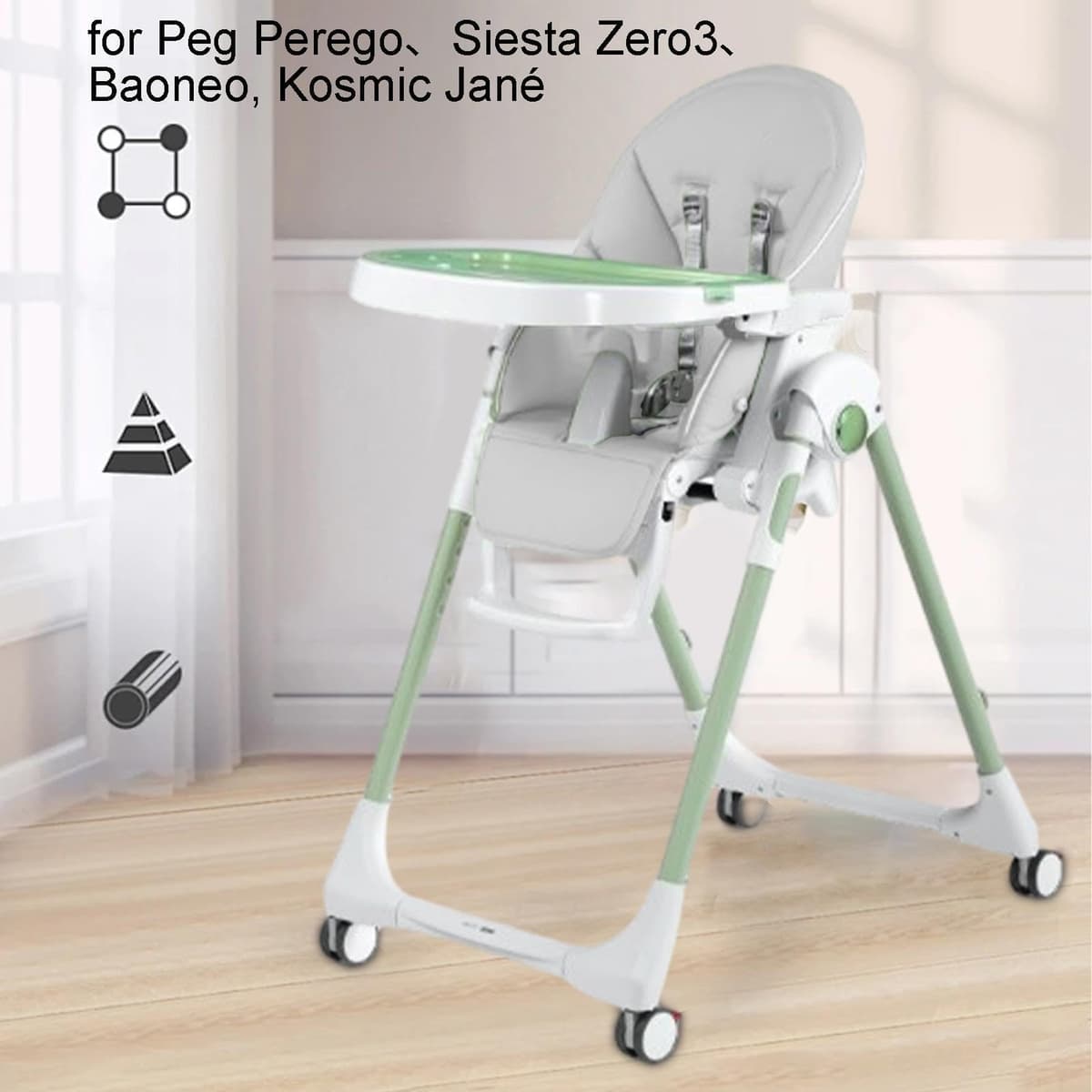 High Chair Cushion, Foldable Highchair Insert, Child Feeding Seat Cushion Cover, Travel High Chair Seat, Washable Non Slip Dining Seats Pad, for Daughter, Grandchild, Son — view 7