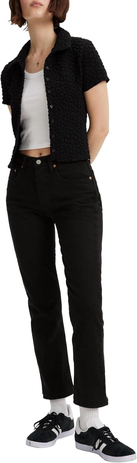 Levi's Women's 501 Crop Jeans 28W / 26L Black Sprout — view 3