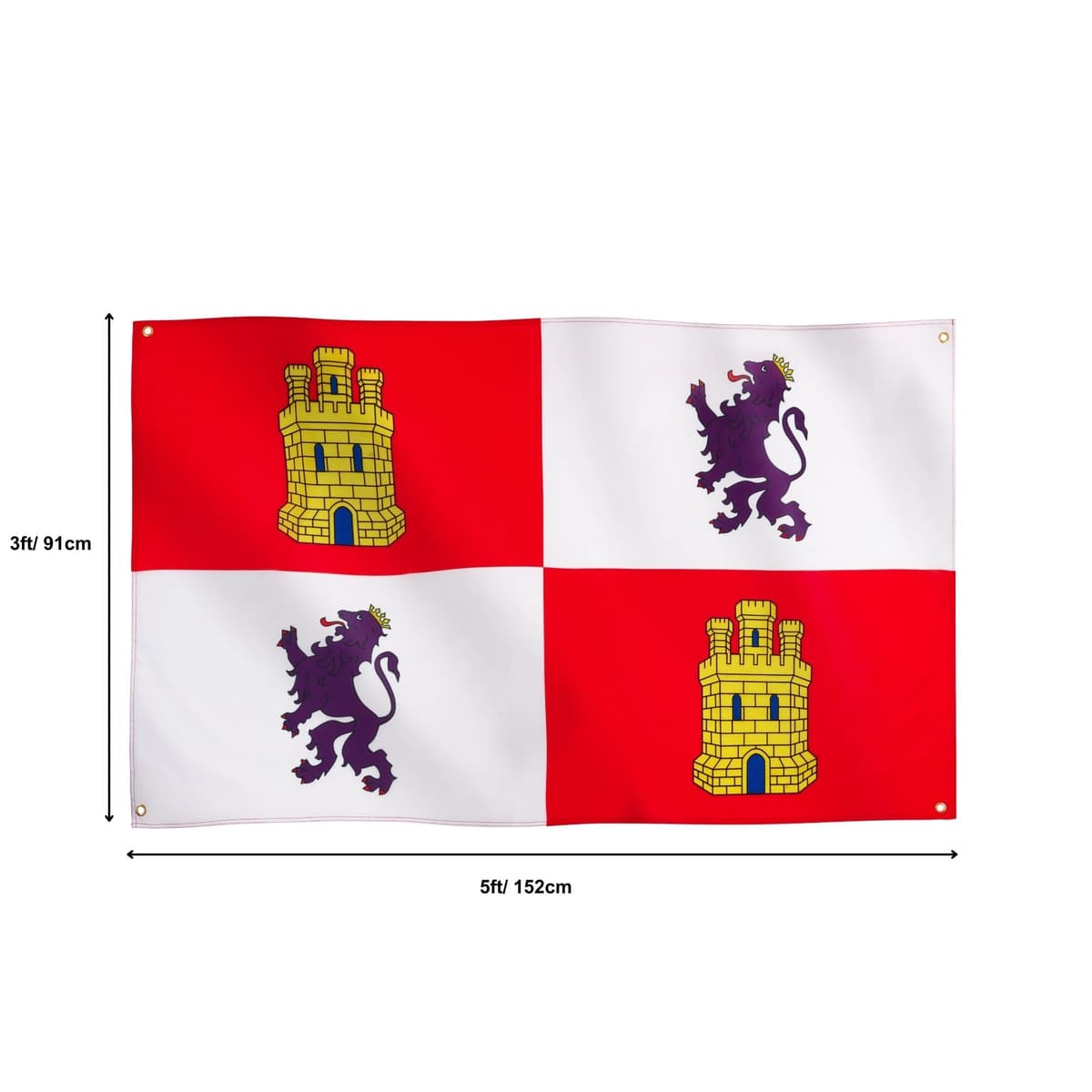 Runesol Cornwall Flag - 91x152cm, 3ft x 5ft, Cornish Flag, 4 Grommets, Eyelet in Every Corner, Premium Quality, Inside & Outside Use, Vivid Colours — view 940