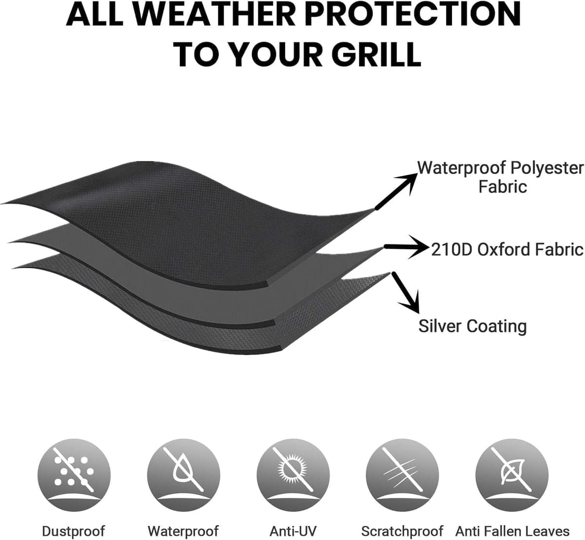 BBQ Cover,Barbecue Covers,BBQ Covers Waterproof Heavy Duty Large,Barbecue Cover,BBQ Covers-Oxford Fabric Waterproof (77X67X110) — view 4
