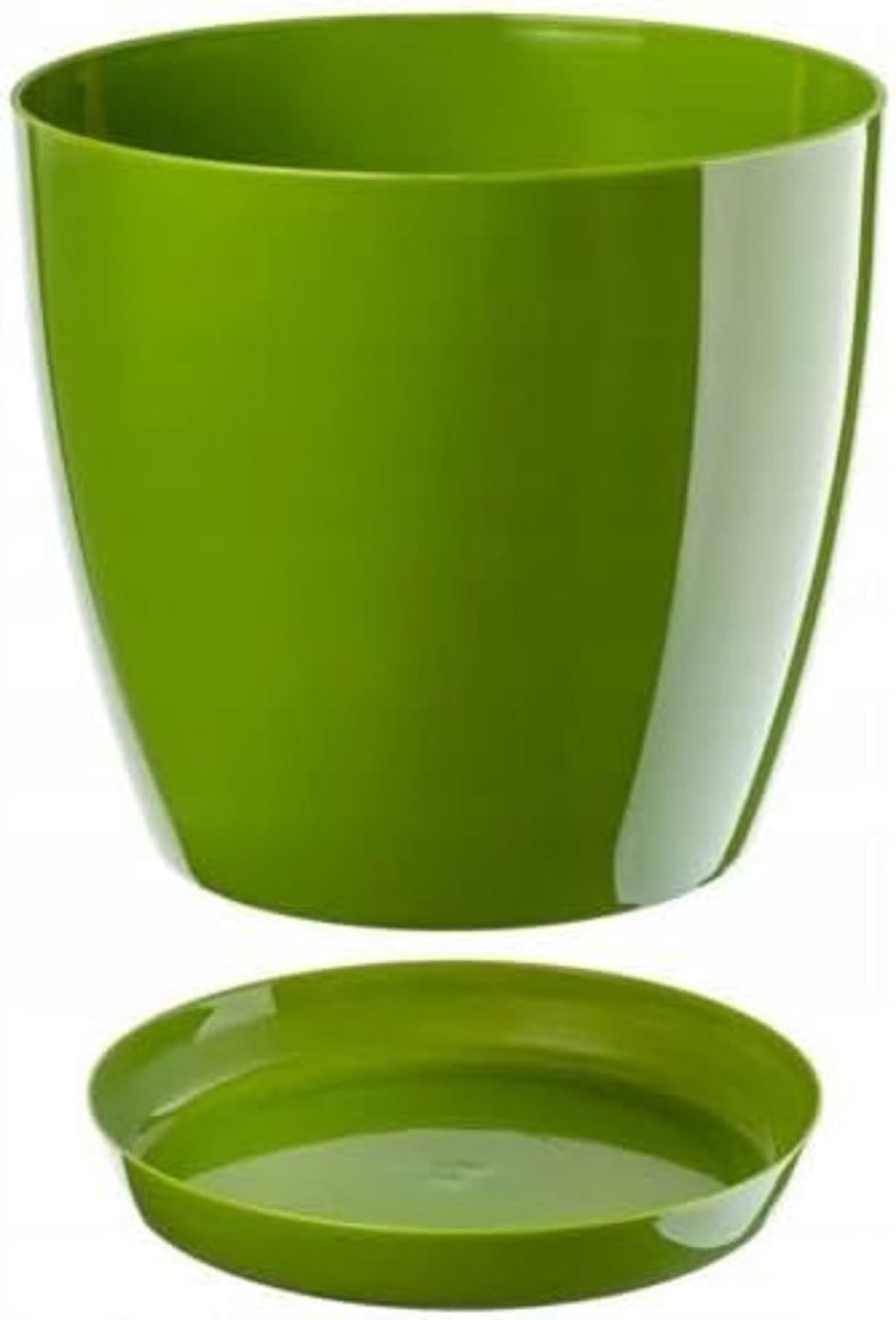 B2C Plant Pot Flower 20 Colours 9 sizes Gloss Plastic Plant Pots Planter Saucer Tray Deco (23 cm/ 9 inch, Red) — view 2