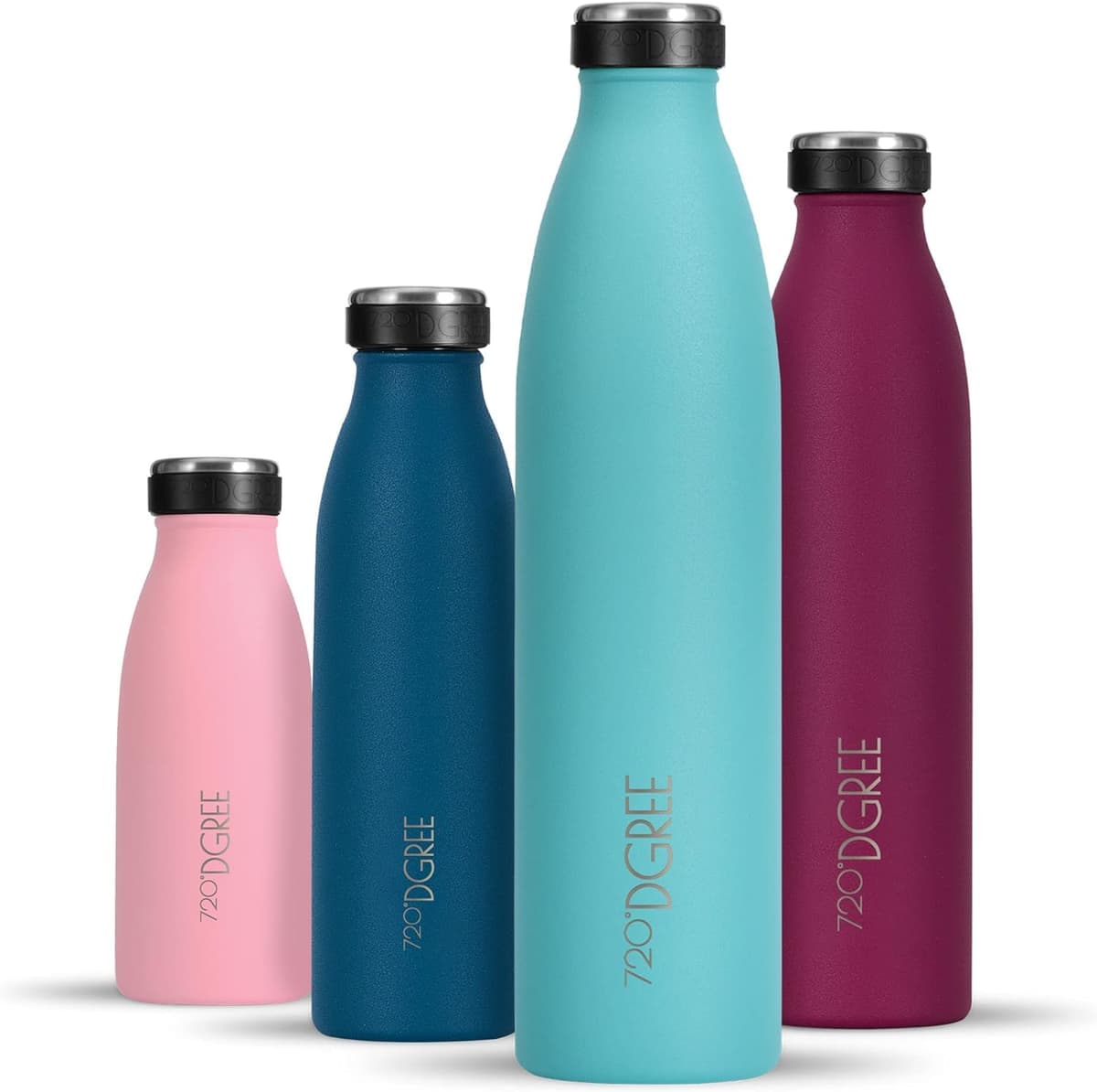 720°DGREE Botella Agua Acero Inoxidable “milkyBottle“ – 1litro - Sin BPA Free, Antigoteo y Prueba de Fugas - Frasco térmico, Cantimplora Aislada - Bebida con Gas, Deporte, Escuela, Gimnasio Exteriore — view 42