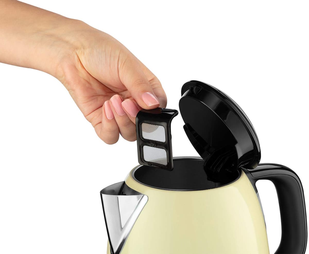 Russell Hobbs Hervidor de Agua Eléctrico Colours Plus - 1 litro, Hervidor Pequeño, 2400 W, Filtro Extraíble, Zona de Ebullición Rápida, Base de 360°, Indicador Nivel de Agua, Inox., Crema - 24994-70 — view 5