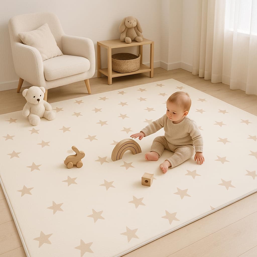 Bubba Bear Baby Play Mat, Floor Foam Playmats for Babies, Foldable Matt Gyms Playmat for Kids & Infants, Large Padded Waterproof Mats for Crawling & Playing, Soft Folding