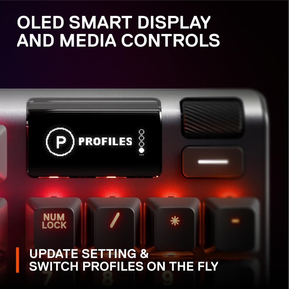 SteelSeries Apex 7 - Mechanical Gaming Keyboard - OLED Display - Red Switches - English (QWERTY) Layout, Standard — view 5