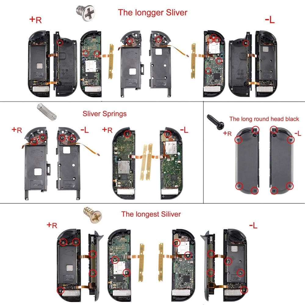 eXtremeRate Back Plate for Nintendo Switch Console, NS Joy con Handheld Controller Housing with Full Set Buttons, DIY Replacement Shell for Nintendo Switch - Chrome Gold — view 7