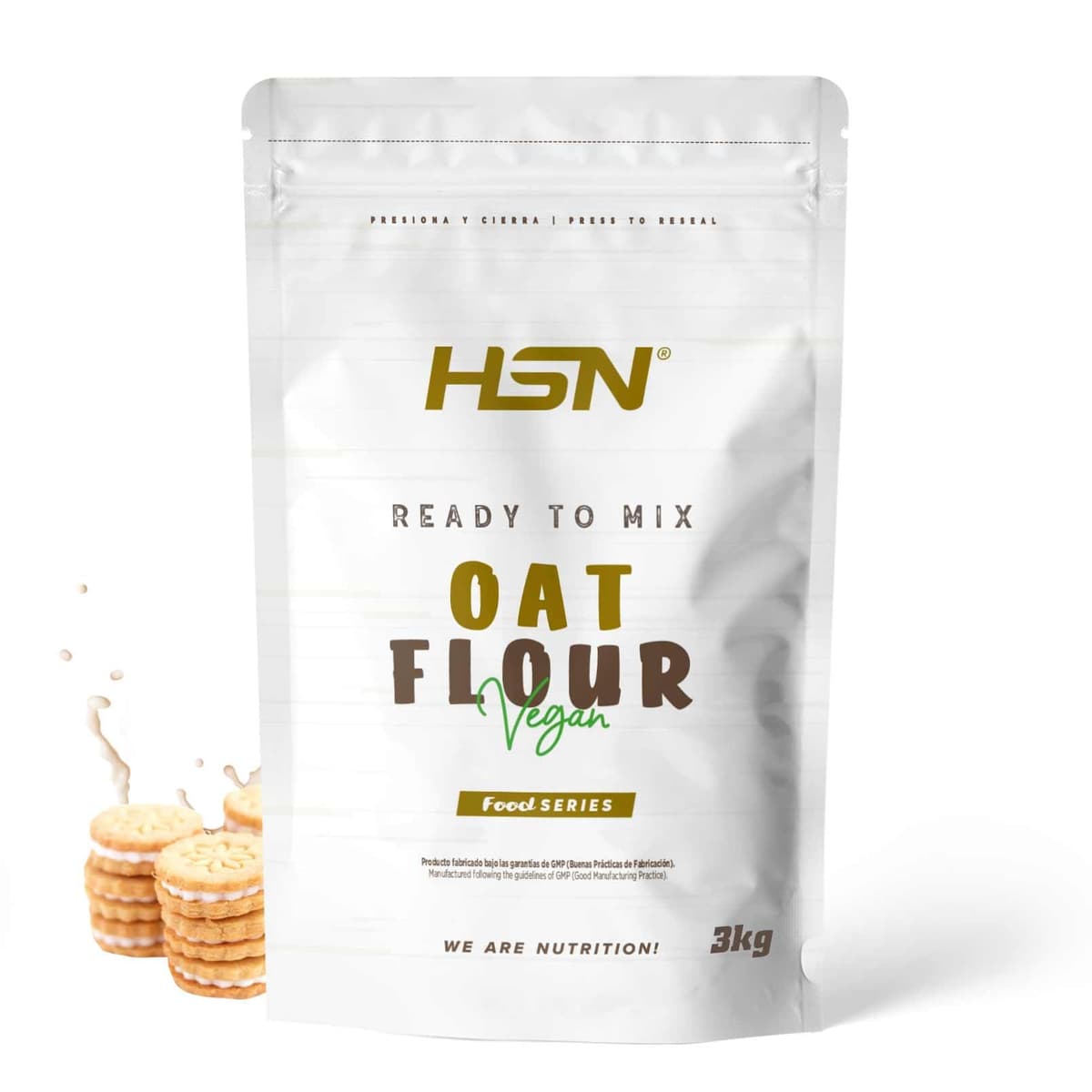 HSN Harina de Avena de Sabores Instantánea en Polvo | Sin Sabor 3Kg = 60 Tomas por Envase | Sin Azúcares Añadidos | Ideal Tortitas de Avena, Batidos de Proteínas | No-GMO, Vegano — view 11