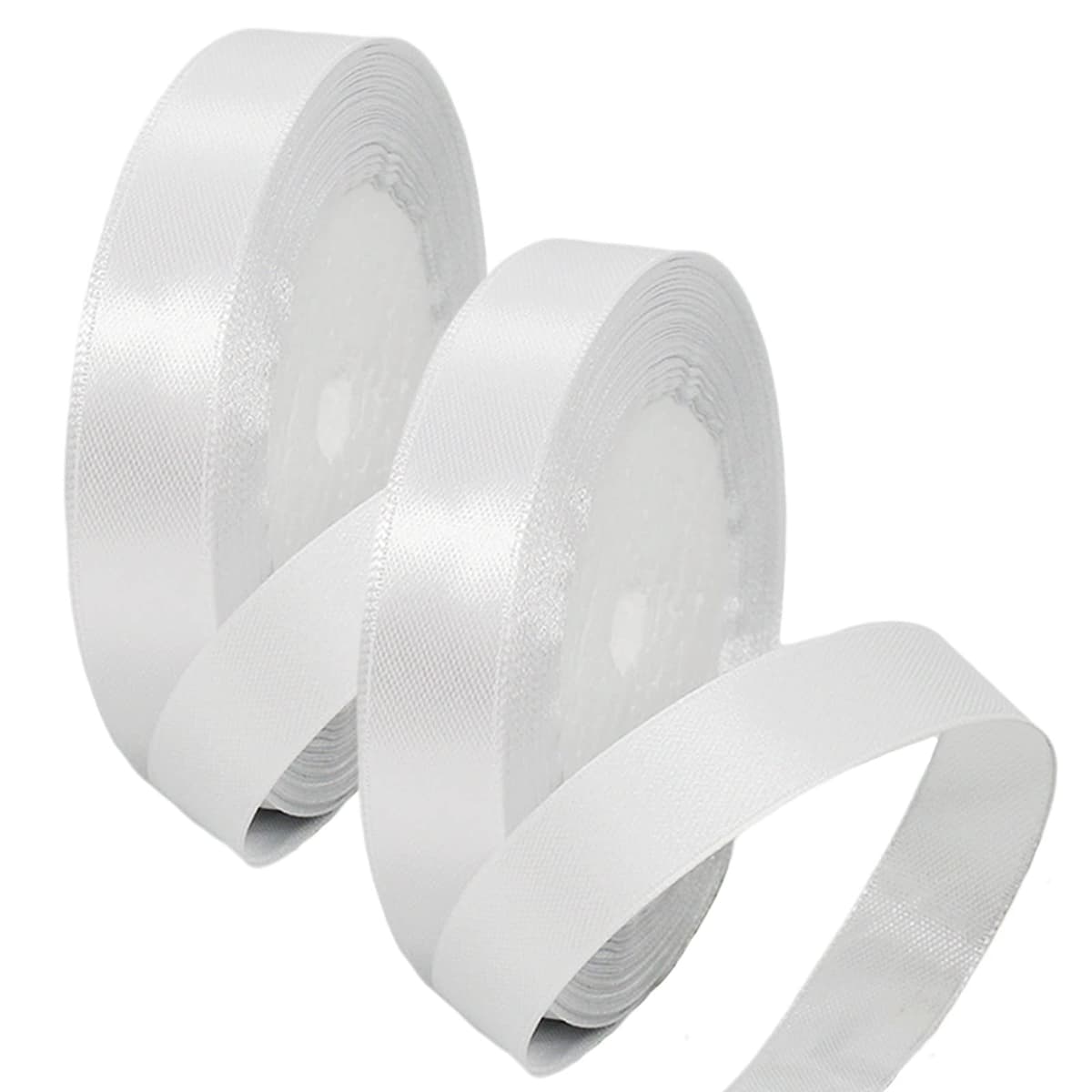 40mm Wide White Ribbon Thick Wedding Car Ribbon 22m, 1.5 inch Thick White Satin Ribbon for Gift Wrapping Wedding Car Christmas Birthday Cake Hair Bow Florist Bouquet Crafts Decorations — view 92