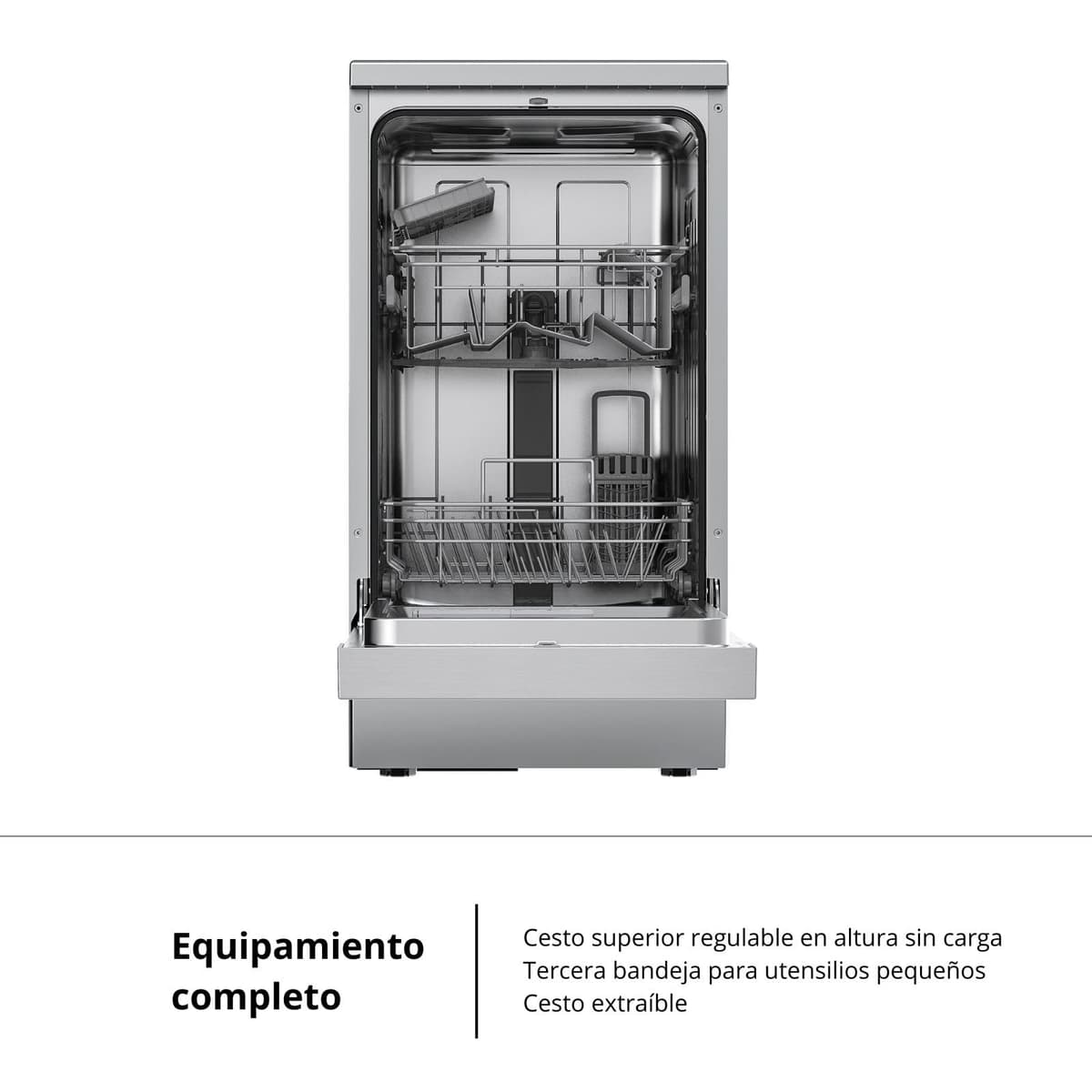 Corberó - Lavavajillas Plus 45 cm | CLVM403X | 10 Cubiertos, 5 Programas con 4 Temperaturas, Indicadores LED | Inicio Diferido, Función Inicio-Pausa | 49 Db | Inox — view 4