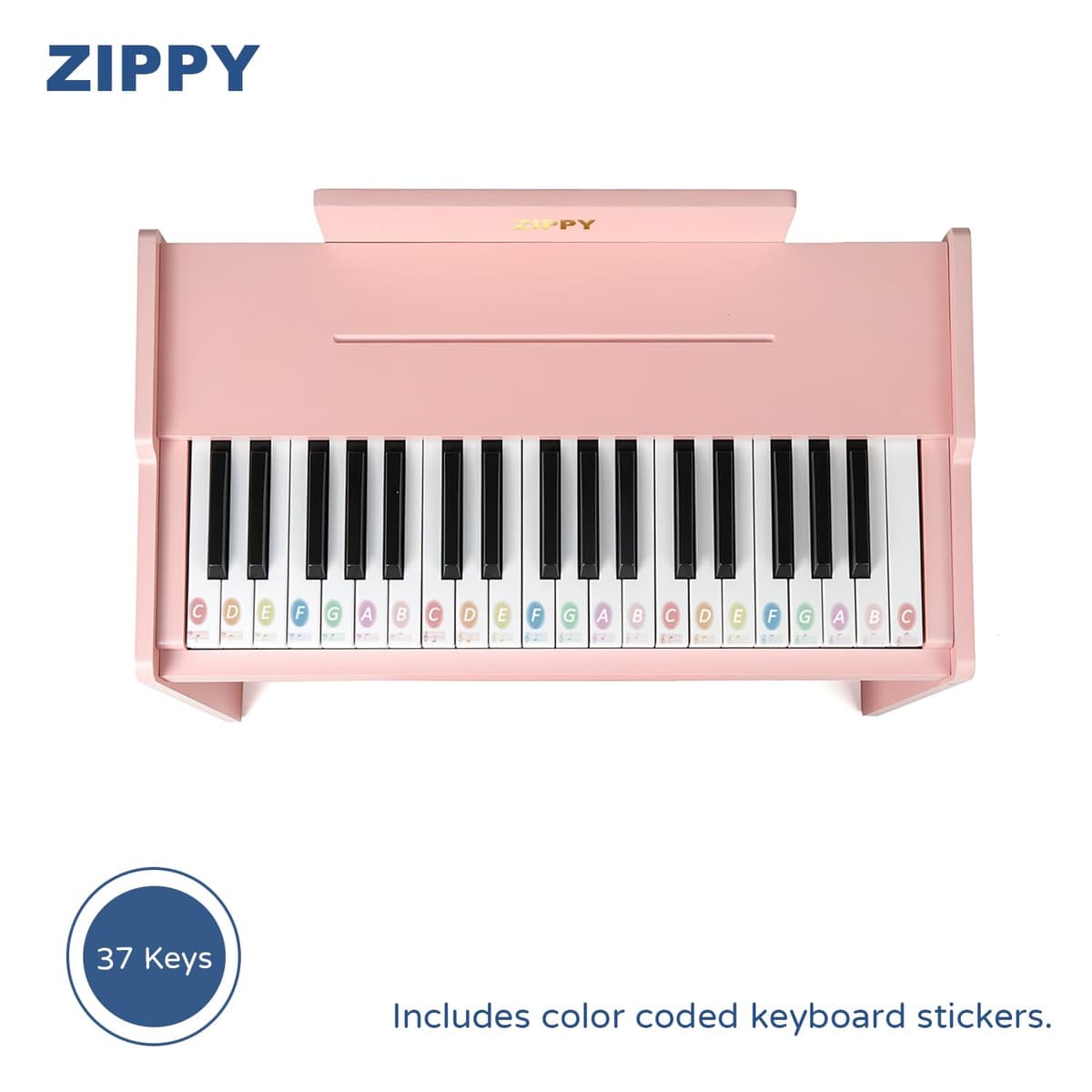 Teclado de Piano para niños, Piano Digital de 37 Teclas, Juguete de Instrumentos de Aprendizaje de música, Piano de Madera para 3 + niñas y niños (Rosa Basic) — view 5