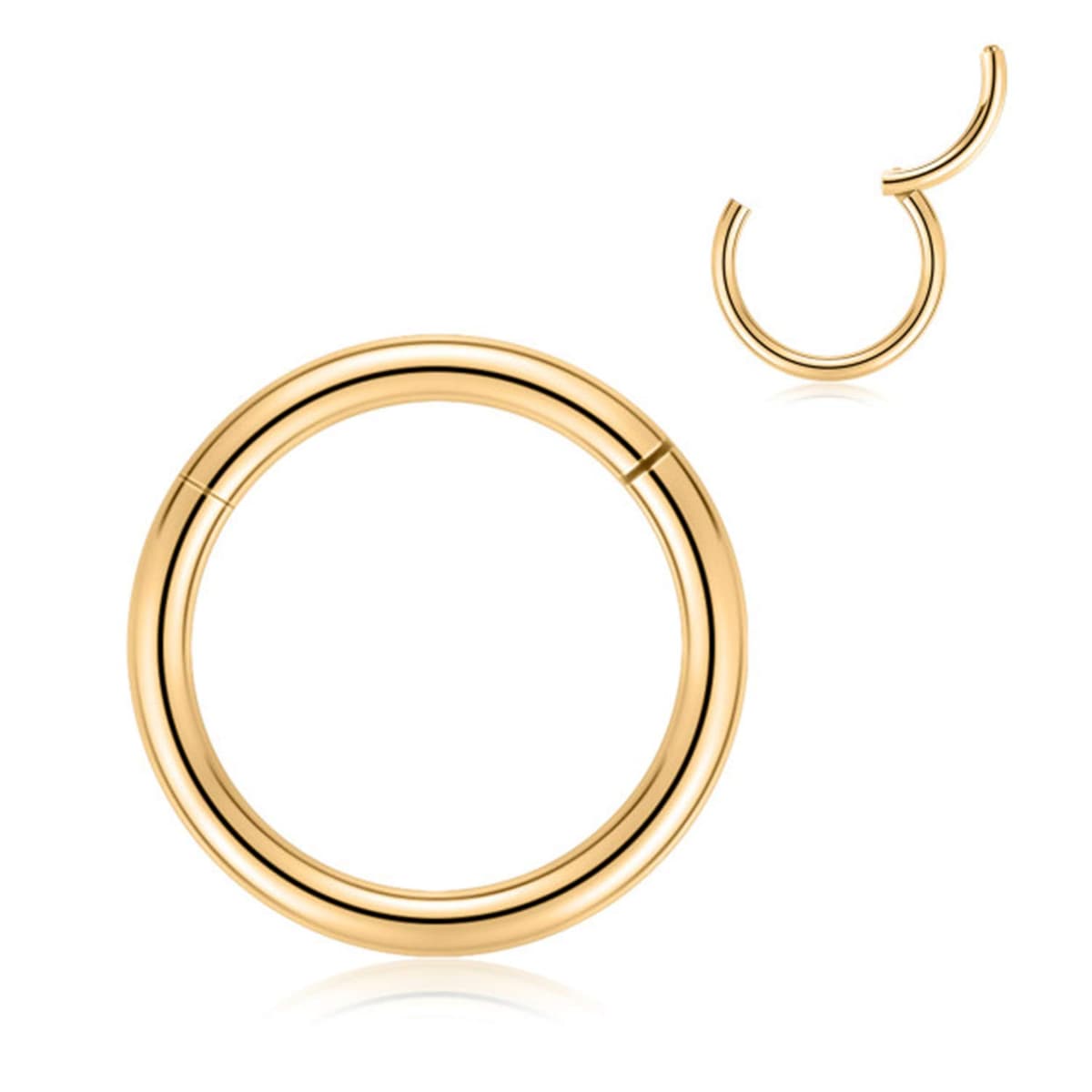 AROWRO 316L Surgical Steel Hinged Nose Rings Hoop 20G 18G 16G 14G 12G 10G 8G 6G 4G Seamless Piercing Rings for Nose Septum Cartilage Helix Tragus Conch Rook Daith Lobe Diameter 6mm to 14mm
