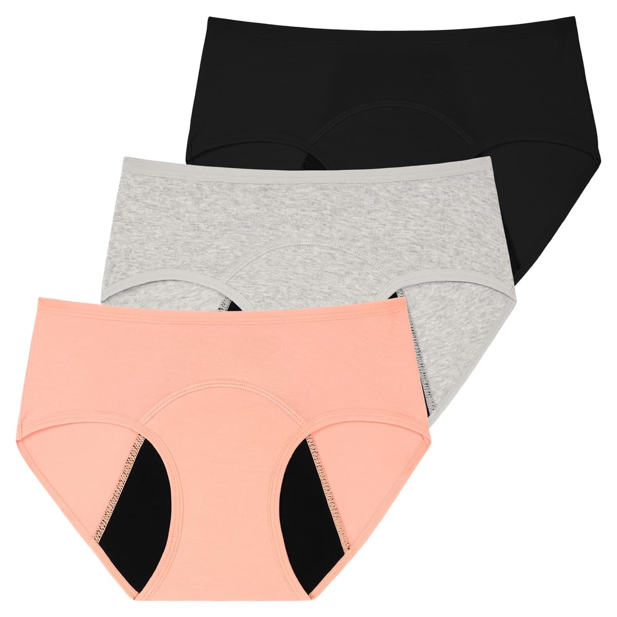 INNERSY Teen Girls Knickers Period Pants Cotton Leakproof Menstrual Underwear Pack of 3 — view 9