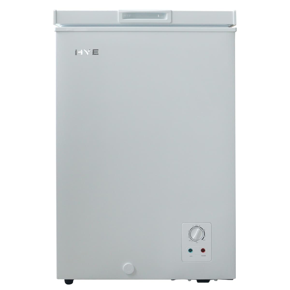 HYE Chest Freezer - 96L Freezer, Quiet 42 dB Operation, Mechanical Temperature Control, Freestanding Design, White, Suitable For Garages & Outbuildings - RF01CF96W24